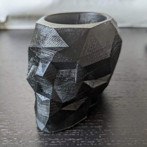 Make up brush holder, pencil holder skull, geometric skull, home decor skull - Picture 2 of 5